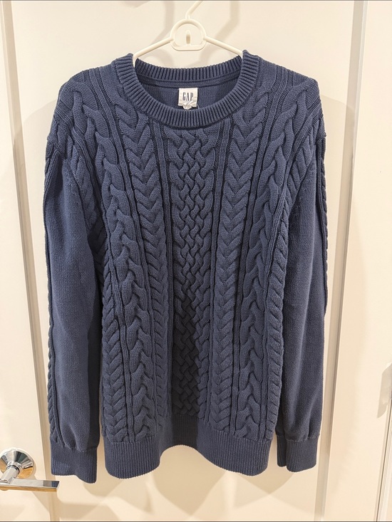 GAP Other - GAP Men’s Slate Blue Cable Crewneck Sweater